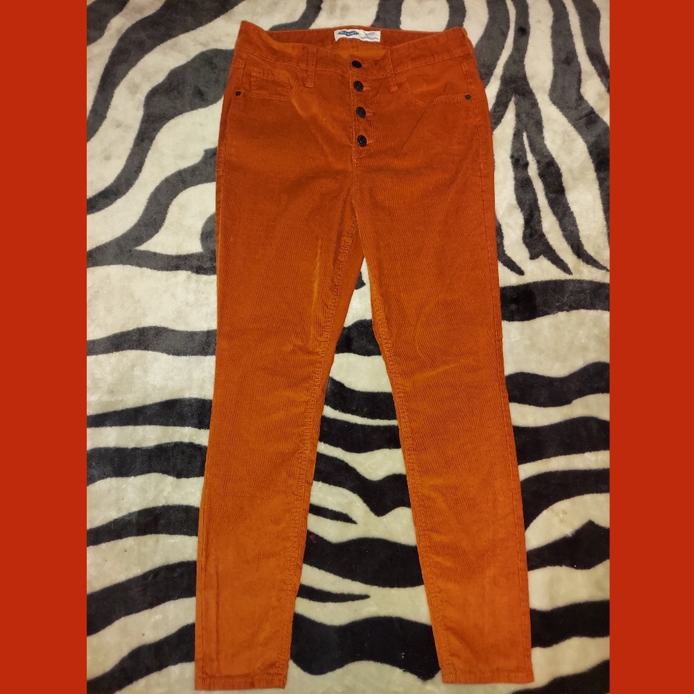 Old Navy Burnt Orange Corduroy Skinny High Rise Pants